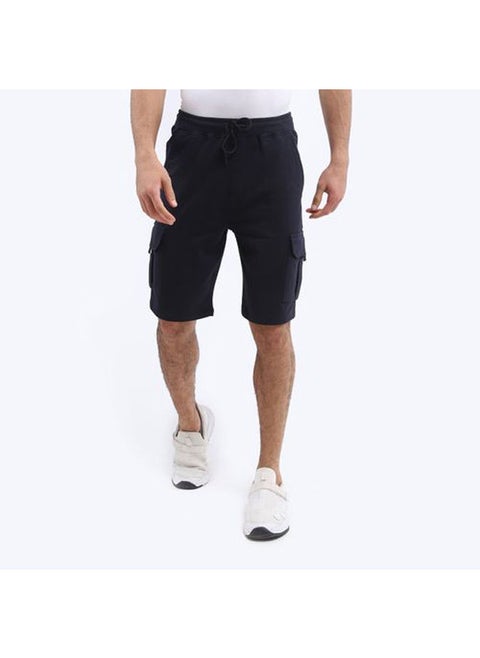 Slip On Solid Cotton Cargo Shorts