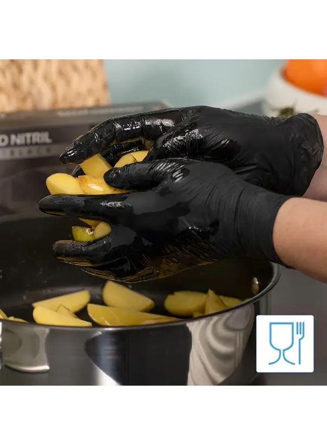 Black Nitrile Disposable Gloves Non Powdered Latex Free Size L 50 Count - Image 5