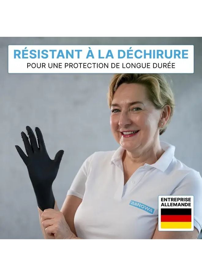 Black Nitrile Disposable Gloves Non Powdered Latex Free Size L 50 Count - Image 4