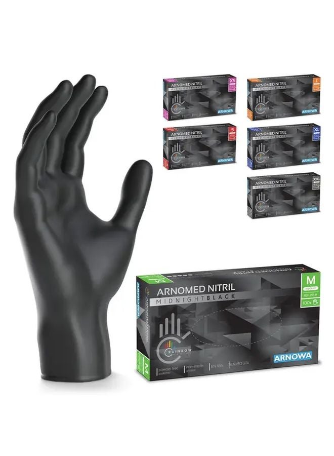 Black Nitrile Disposable Gloves Non Powdered Latex Free Size L 50 Count - Image 2