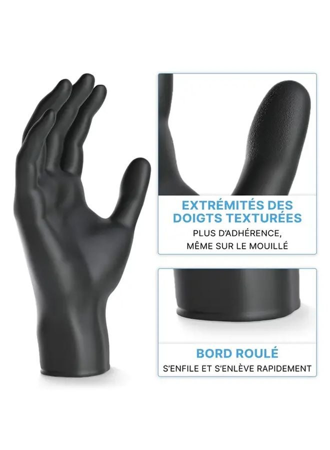 Black Nitrile Disposable Gloves Non Powdered Latex Free Size L 50 Count - Image 3
