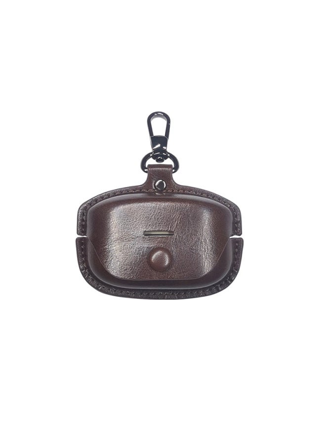 Applicable SONY-XM4 Bluetooth Wireless Headset Protective Cover Leather Pattern Pu Protective Cover Solid Color Shell-Color:Brown-Model:For SonyWf-1000xm4  - Image 1