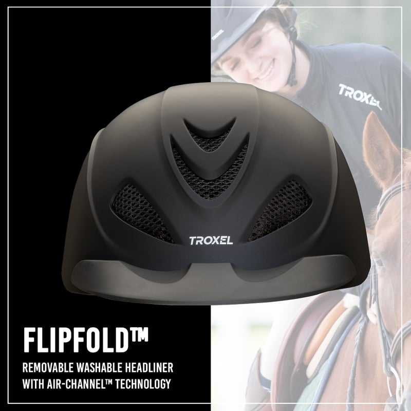 Troxel Liberty Ultralight Horse Riding Helmet, Low-Profile Adjustable Design, Safety Horseback Riding Gear, Small (6-5/8-7), Black Duratec - Image 3