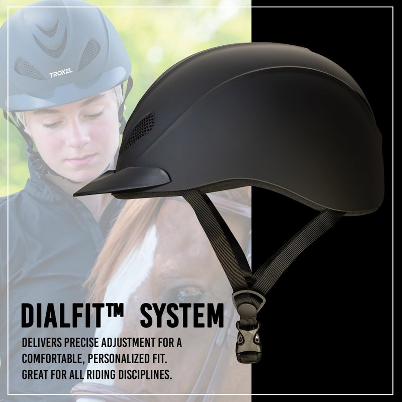 Troxel Liberty Ultralight Horse Riding Helmet, Low-Profile Adjustable Design, Safety Horseback Riding Gear, Small (6-5/8-7), Black Duratec - Image 4