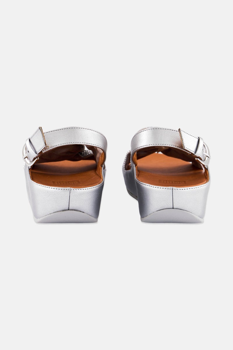 FitFlop Women Adjustable Buckle Sandal, Silver  - Image 4