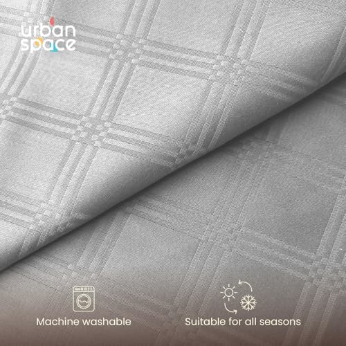 Urban Space 100% Cotton 300TC Jacquard bedsheets for King Size Bed, Pure Cotton Bedsheet King Bed, Checks bedsheet King Size with 2 Pillow Covers (108 x 108 Inches, Silver Grey) - Image 4