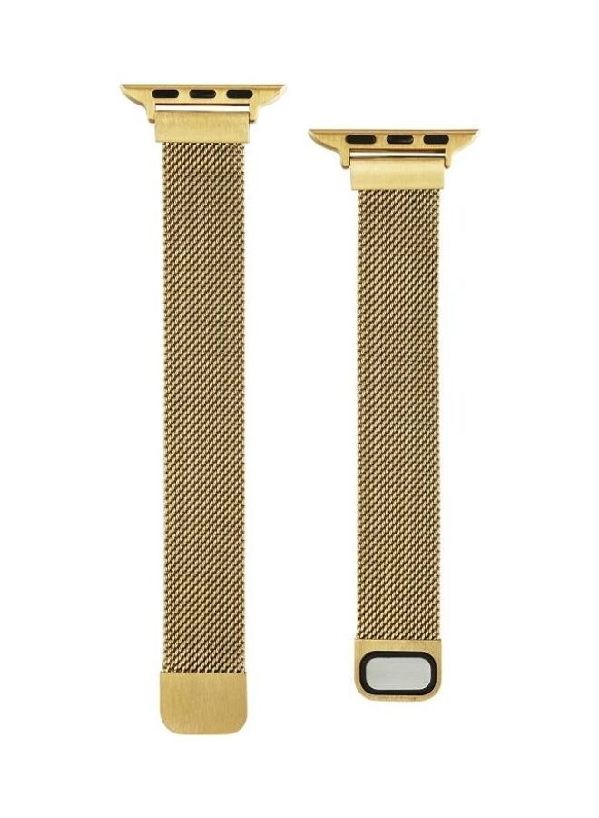 NIBEMINENT Replacement Strap For Apple Watch Series Gold - Image 1
