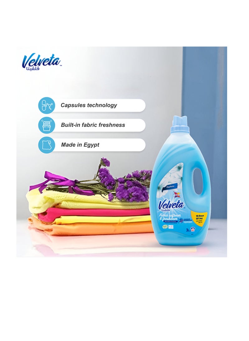 Velveta Fabric Softener - Ocean Mist | 3L Long-Lasting Freshness & Softness | Reduces Wrinkles & Static Cling - pzsku/Z7FB1BF4B5E77F1D18445Z/45/1741509194/6eb727e8-1624-447a-b855-33f209c0d47f