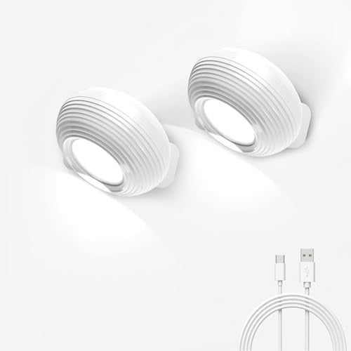 ELEPHANTBOAT® 2Pcs USB LED Wall Light 3 Color LED Reading Light Detachable Magnetic LED Wall Light with Touch Button Control 2000mAh Rechargeable Wall Light Reading Light Night Light Wardrobe Light - Image 1