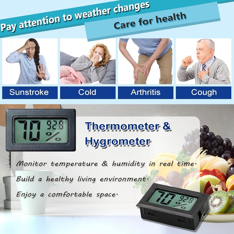 Newlight66 Humidity Gauge, Digital Hygrometer Indoor Outdoor Hygrometer Thermometer for Home Car Greenhouse（12 Pack - Image 5