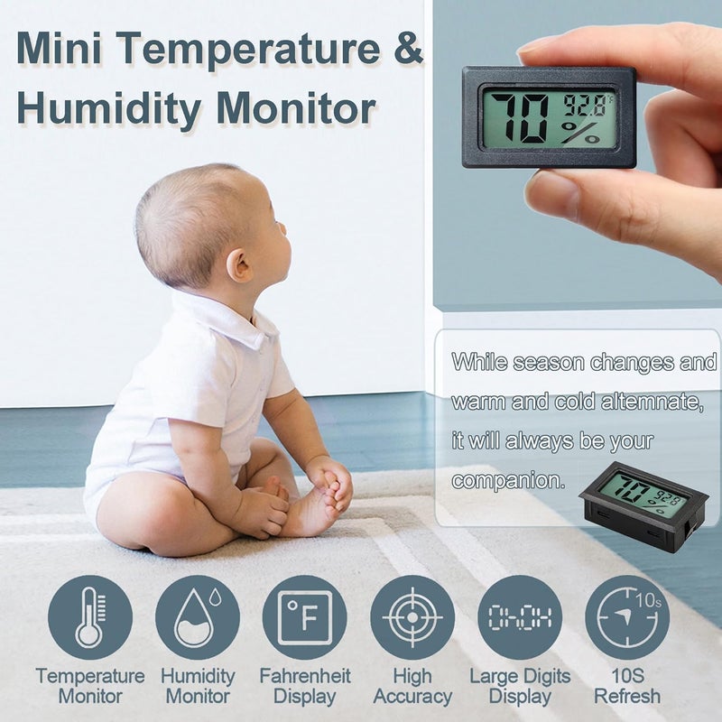 Newlight66 Humidity Gauge, Digital Hygrometer Indoor Outdoor Hygrometer Thermometer for Home Car Greenhouse（12 Pack - Image 2
