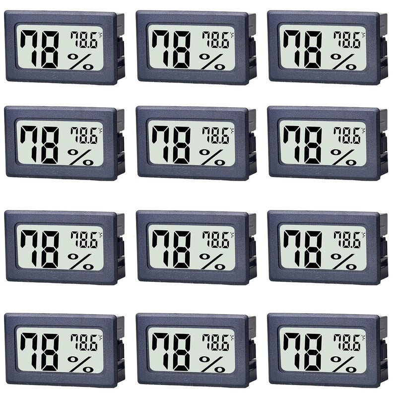 Newlight66 Humidity Gauge, Digital Hygrometer Indoor Outdoor Hygrometer Thermometer for Home Car Greenhouse（12 Pack - Image 1