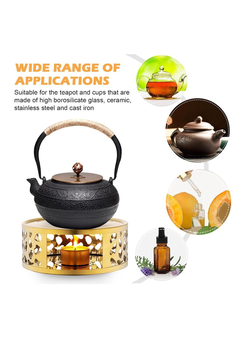DELGREEN Teapot Warmer, Stainless Steel Teapot Warmer with Tea Light Candle Holder for Tea and Coffee Pots, Teapot Warmer Base For Home Office Tea House(Teapot not included)  - Image 3