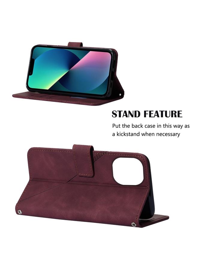 اس-توب جراب هاتف iPhone 14 Plus Crossbody من الجلد المنقوش ثلاثي الأبعاد - Image 5