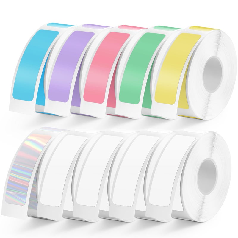 MIARALA 1600 Pcs MIARALA D30 Label Tape 12mmÃ—40mm(0.47"x1.57"), Colored D30 Label Maker Tape, Self-Adhesive Label Tape for D30 Printer, 10 Rolls - Image 1