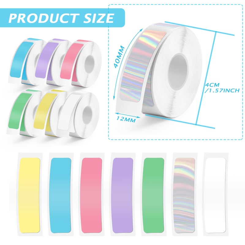 MIARALA 1600 Pcs MIARALA D30 Label Tape 12mmÃ—40mm(0.47"x1.57"), Colored D30 Label Maker Tape, Self-Adhesive Label Tape for D30 Printer, 10 Rolls - Image 2