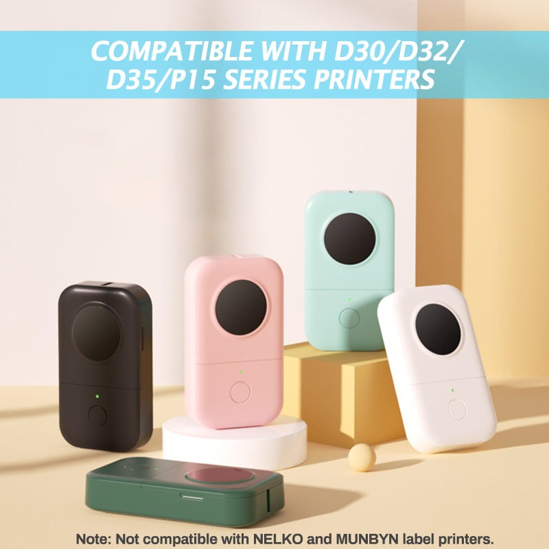 MIARALA 1600 Pcs MIARALA D30 Label Tape 12mmÃ—40mm(0.47"x1.57"), Colored D30 Label Maker Tape, Self-Adhesive Label Tape for D30 Printer, 10 Rolls - Image 3