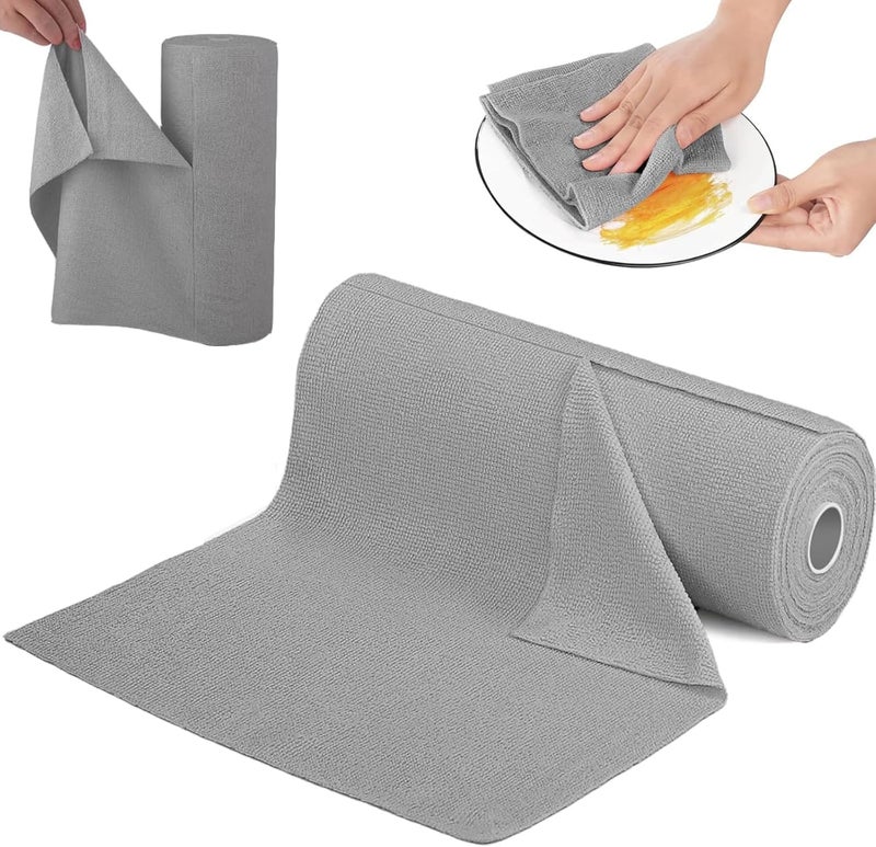 Microfiber Cleaning Towels Roll, 20pcs Reusable Cloths for Kitchen & Home, Soft Scratch-Free Cleaning Rags for Glass, Dishes & Car, Lint-Free Washable Fabric - Image 5