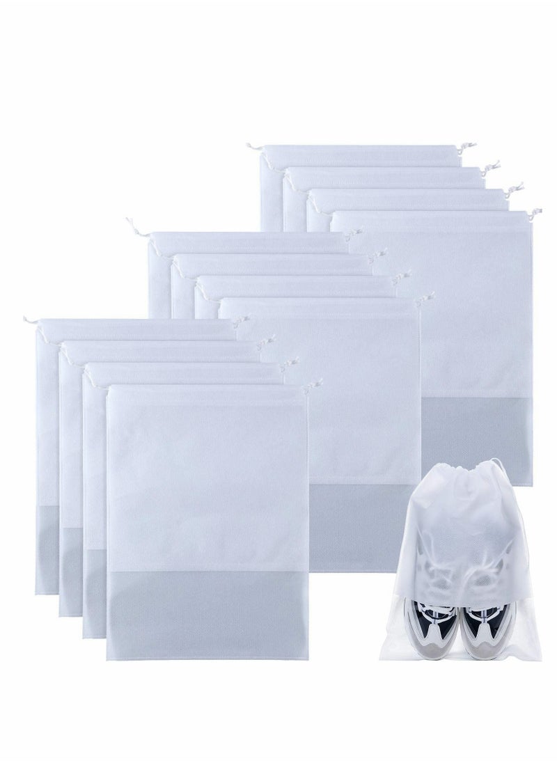 KASTWAVE 12 PCS Travel Shoe Storage Bag Non-Woven Storage Bag Portable Shoes Pouch with Transparent Window for Daily and Travel Use  - Image 1