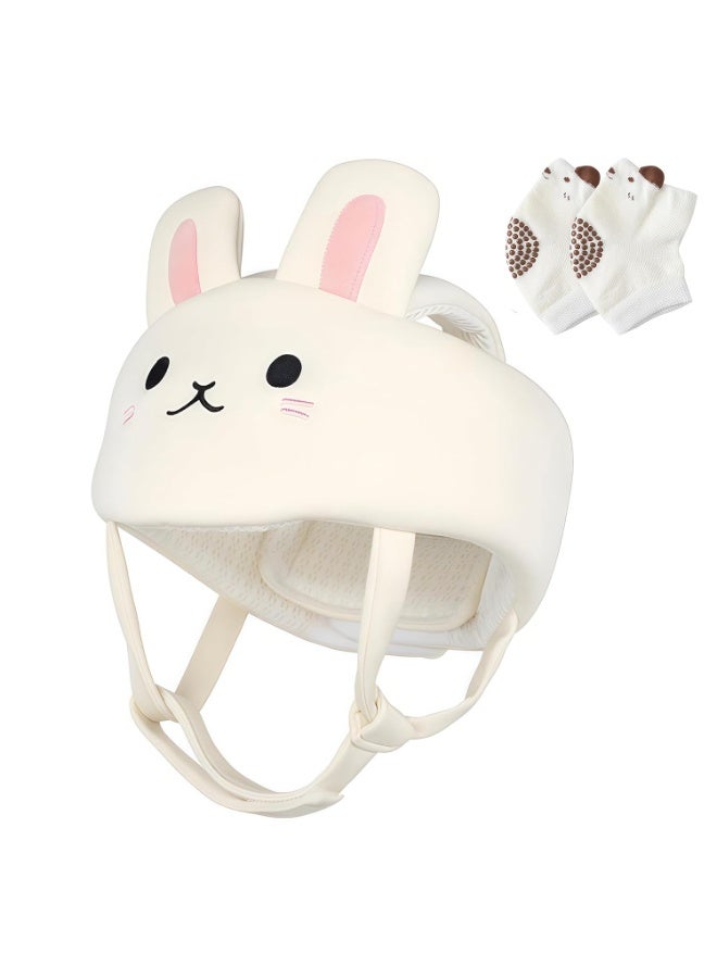 Nadrab Baby head protector, baby helmet cushion, breathable safety protective cap for toddlers, with adjustable shoulder straps and knee pads, suitable for toddlers and children learning to walk - Image 1