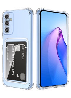 Generic Transparent Silicone Case for Samsung Galaxy A34 5G with Card Holder Four Corners Anti Drop Tpu Wallet for Card Holders Airbag, Anti Scratch Case  - Image 1