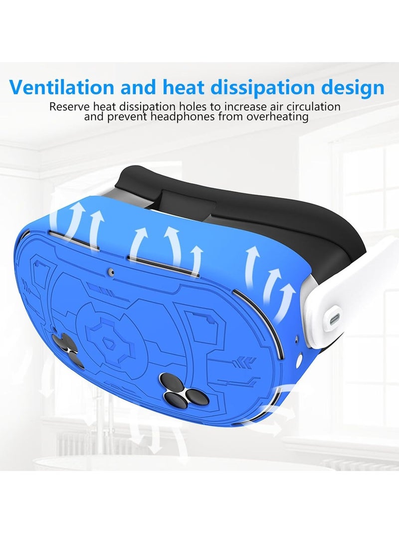 TPU Protective Case for Meta Quest 3S, Anti-fall, Anti-scratch, Dust-proof VR Host Shell, VR Headset Accessories (Blue) - Image 2