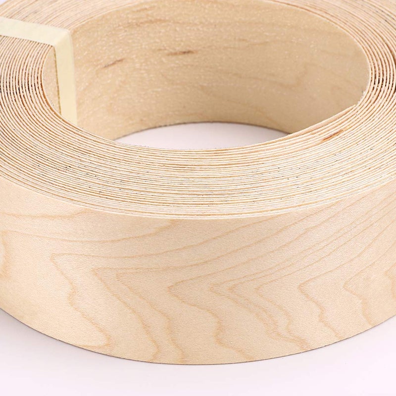 Skelang Maple 2" x 50' Roll Wood Veneer Edge Banding Preglued Iron-On with Hot Melt Adhesive Edgebanding Flexible Wood Tape - Image 2
