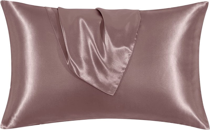 Rylan RYLAN Satin Silk Pillow Cover for Hair and Skin 2 Piece with 3 Piece Satin Silk Soft Scrunchies|Silk Pillow Covers with Envelope Closure end Design|Silk Pillow Cases 400 TC (Rose Taupe)  - Image 3