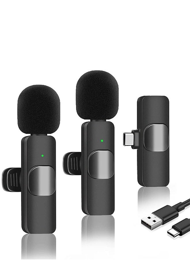 Generic - 2 Pack Wireless Microphone, Compatible with Android, Plug-Play Mini Lapel Mic with Noise Reduction, for Video Recording, Live Streaming, TikTok, Interview, YouTube - Image 1