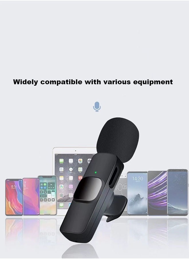 Generic - 2 Pack Wireless Microphone, Compatible with Android, Plug-Play Mini Lapel Mic with Noise Reduction, for Video Recording, Live Streaming, TikTok, Interview, YouTube - Image 1
