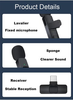 Generic 2 Pack Wireless Microphone, Compatible with Android, Plug-Play Mini Lapel Mic with Noise Reduction, for Video Recording, Live Streaming, TikTok, Interview, YouTube  - Image 2