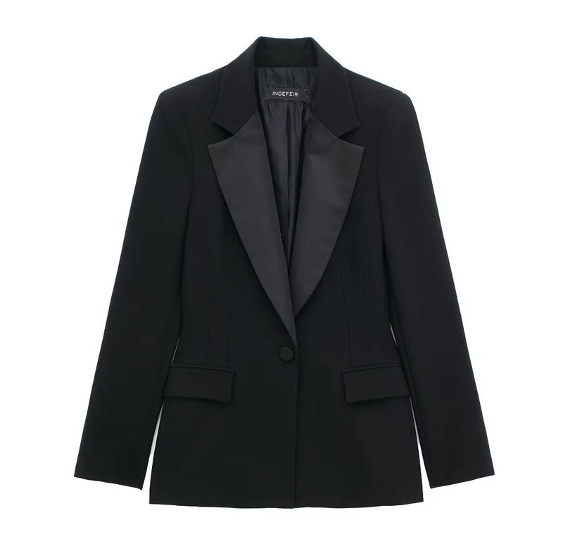Spring Silk Blazer and Skirt Set Short Skirt - Image 5