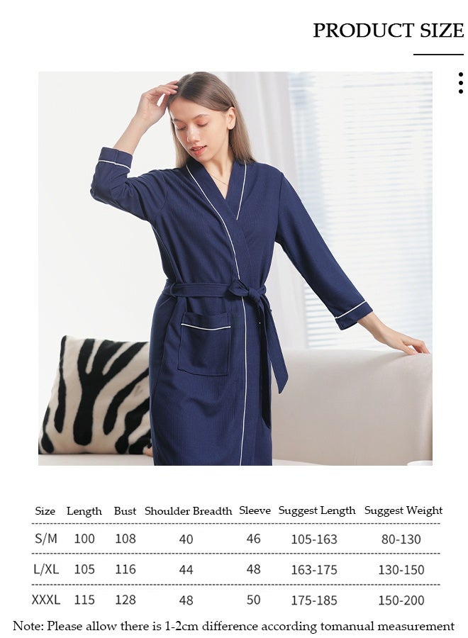 DUNISO Women's Waffle Kimono Bathrobe Short Sleeve Sleepwear Spa Robe Nightwear Nightgown Women Water Bathrobe Bridesmaid Robes Dressing Gown Autumn Robe - Image 2