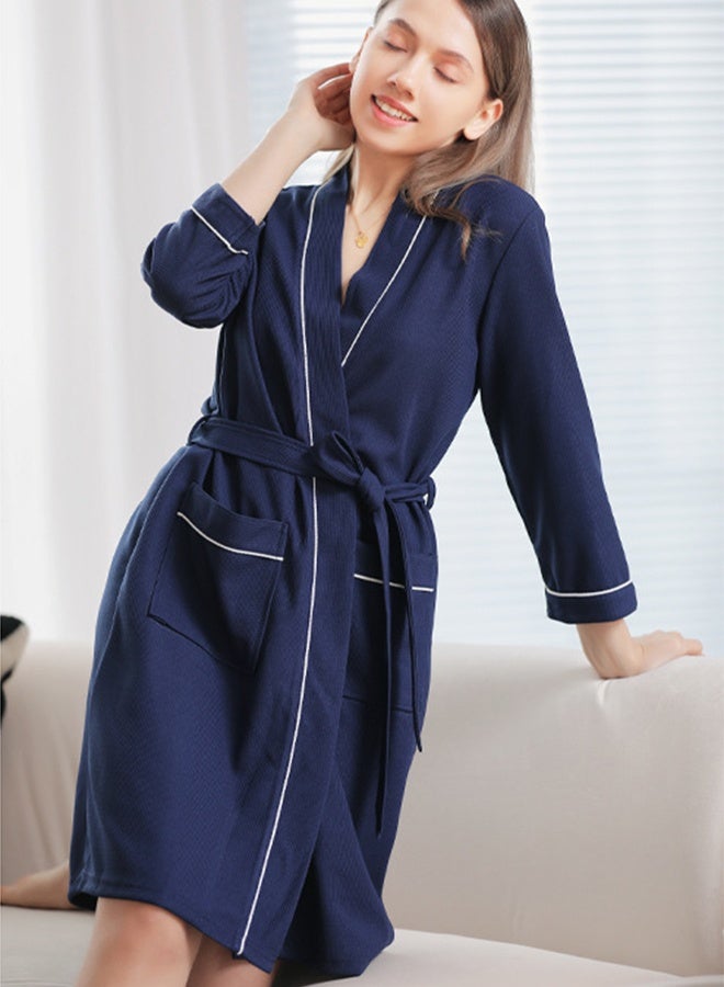 DUNISO Women's Waffle Kimono Bathrobe Short Sleeve Sleepwear Spa Robe Nightwear Nightgown Women Water Bathrobe Bridesmaid Robes Dressing Gown Autumn Robe - Image 3