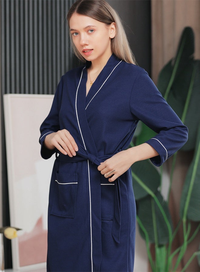 DUNISO Women's Waffle Kimono Bathrobe Short Sleeve Sleepwear Spa Robe Nightwear Nightgown Women Water Bathrobe Bridesmaid Robes Dressing Gown Autumn Robe - Image 5