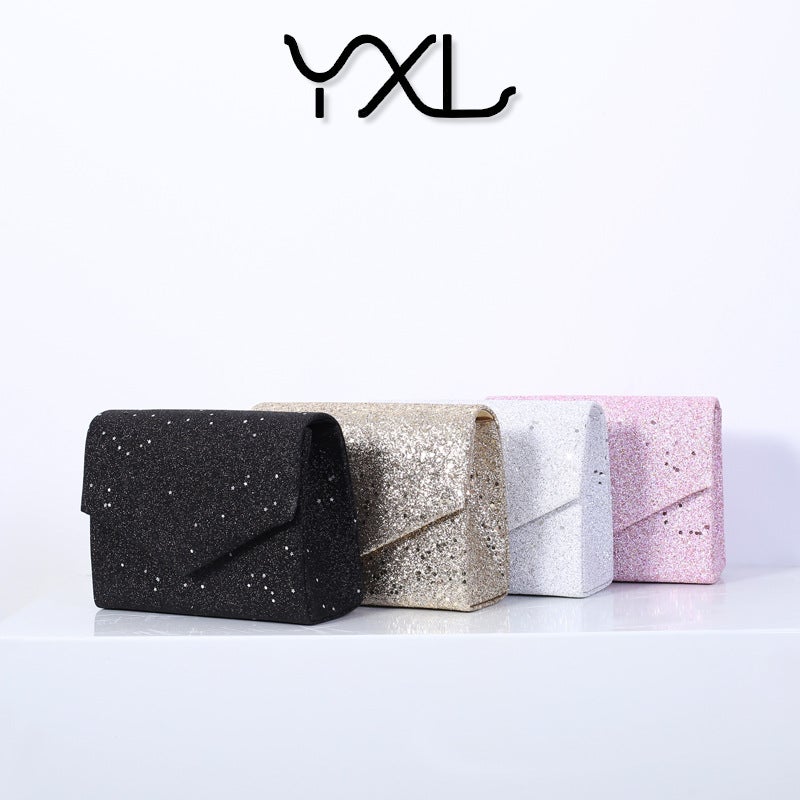 Women's Sparkling Sequin Tri-Fold Clutch Evening Bag with Flap Closure - Image 5