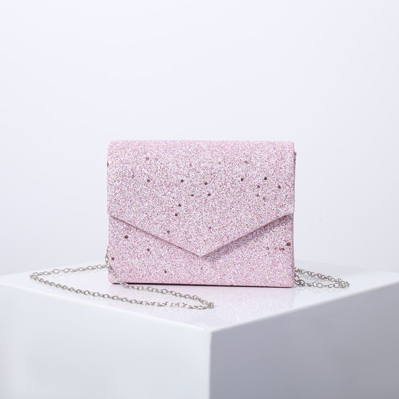 Women's Sparkling Sequin Tri-Fold Clutch Evening Bag with Flap Closure - Image 1