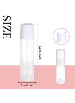 JIUZHU Jiuzhu 100 Sets Empty Lip Balm Tubes Bulk Round With White Caps For Diy Lipstick Homemade  3 16 Oz  5.5 Ml   Clear  Bpa Free  100 Tubes And 100 Caps  - Image 3
