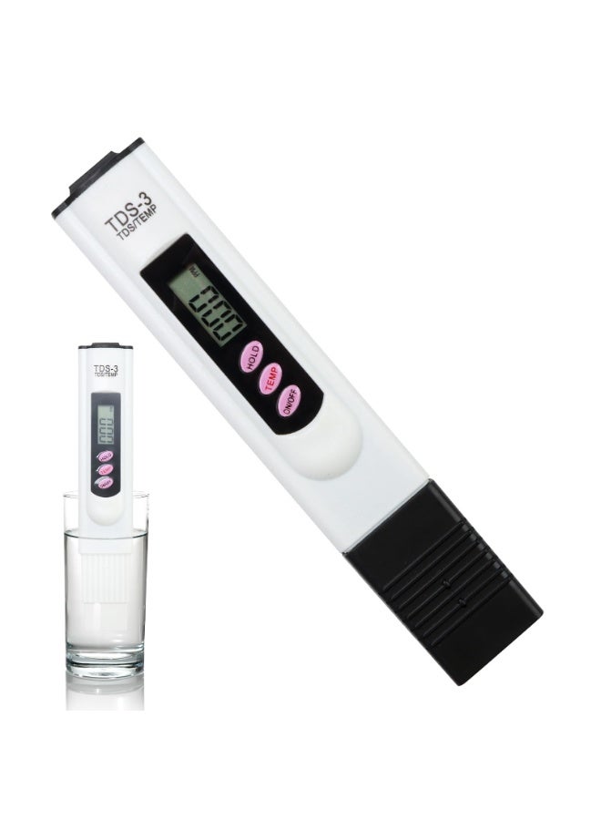 جهاز قياس جودة المياه TDS رقمي بشاشة LCD، مقياس محمول على شكل قلم، نطاق 0-9990 PPM بدقة ±2%، 3 في 1 لقياس TDS وEC ودرجة الحرارة، مناسب لماء الشرب، الأحواض، المسابح، الزراعة المائية، والمختبرات - Image 1
