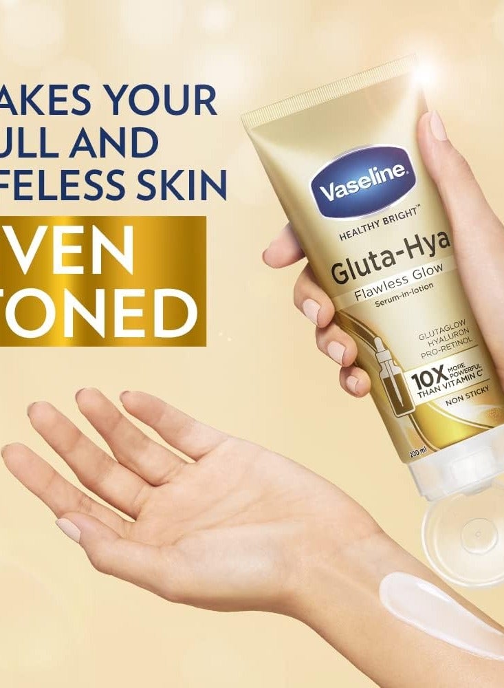 Vaseline Essential Even Tone Flawless Glow Gluta-Hya Serum Burst Body Lotion 200ml - Image 2