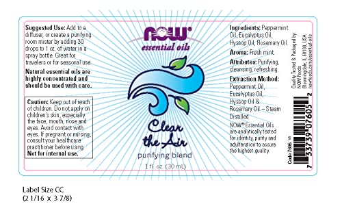 Now Foods, Clear The Air Essential Oil Blend, 1 Fl Oz - Image 2