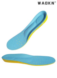 WAOKN Shoe Insoles for Men Women and Kids, Memory Foam Insoles, Comfortable Sports Shoe Inserts for Shock Absorption and Relieve Foot Pain, Plantar Fasciitis Arch Support Insoles  - Image 1