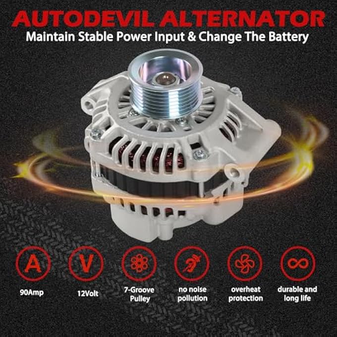 Autodevil 13966 Alternator 90Amp 12V Compatible with RSX CR-V 2002 2003 2004 2005 2006 OE A002TC0691ZE A005TB7591 A005TB7591ZE 102211-2680 - Image 4