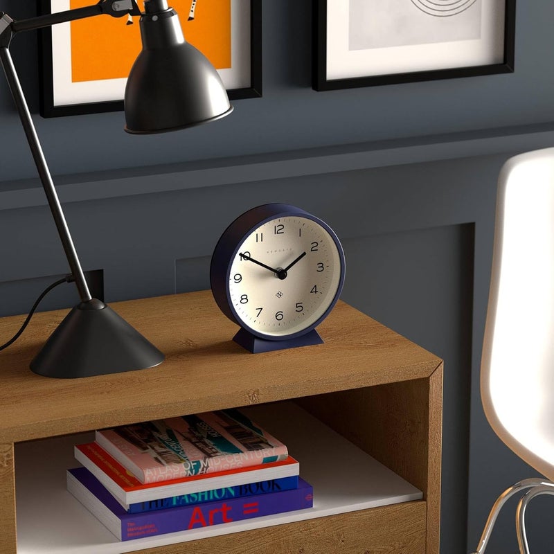 NEWGATE ® M Mantel Echo Desk Clock | Modern Round Design | Navy Blue | Easy to Read Numbers | Contemporary Style for Desk, Table, Shelf or Bedside - Image 5