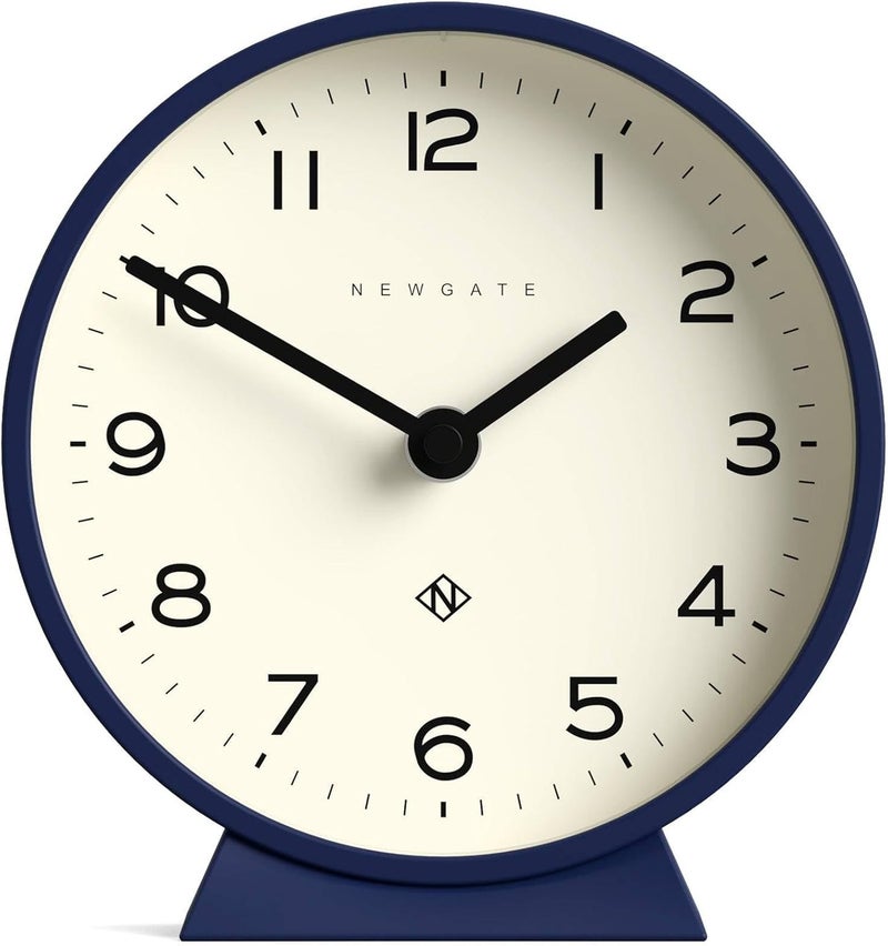 NEWGATE ® M Mantel Echo Desk Clock | Modern Round Design | Navy Blue | Easy to Read Numbers | Contemporary Style for Desk, Table, Shelf or Bedside - Image 1