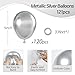 Awenztech 120pcs 5 inch Metallic Silver Small Chrome Silver Latex Balloons for Graduation Wedding Baby Shower Disco Birthday Party Decorations - Image 4