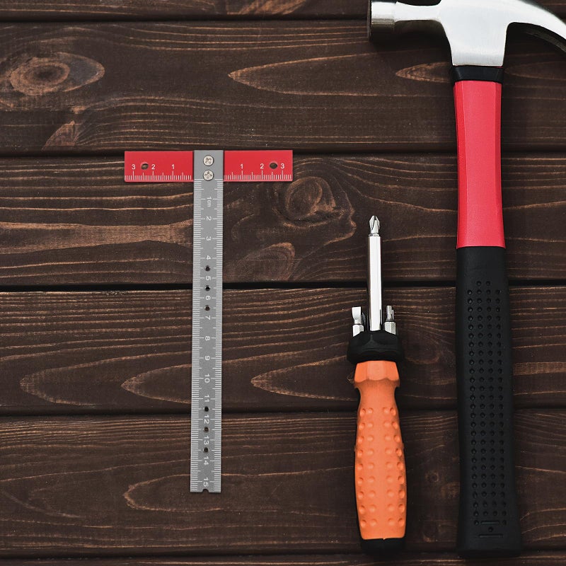 T Shaped Woodworking Square Aluminum Alloy Precision Measuring Ruler For Layout And Marking - Image 5