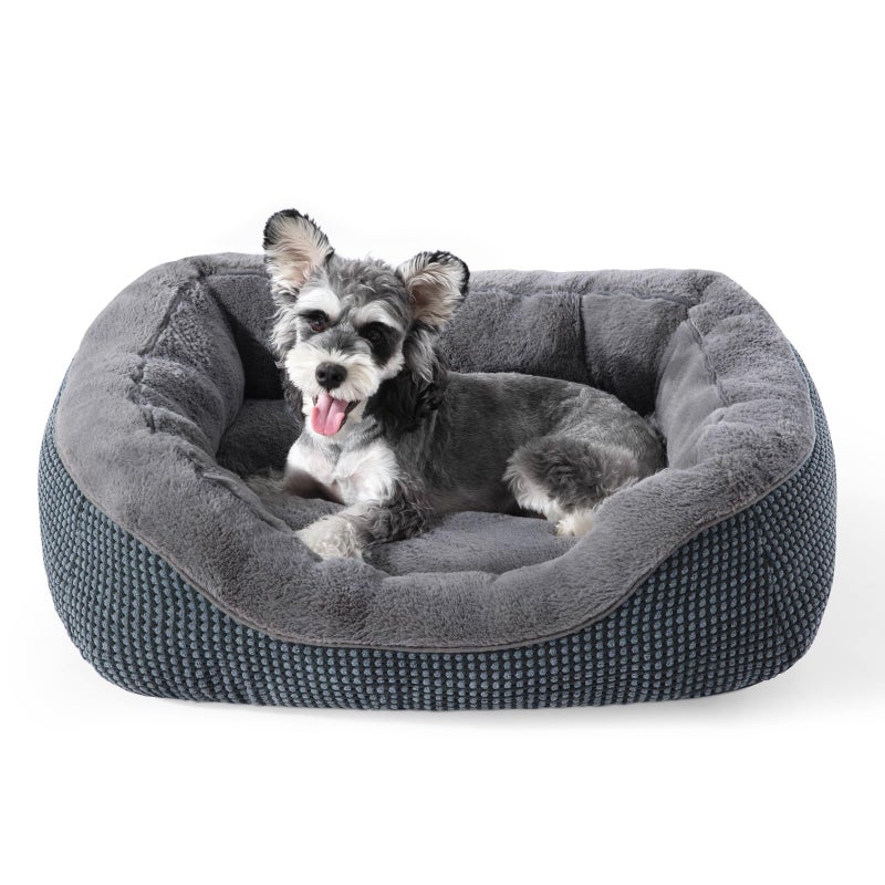 INVENHO Small Dog Bed for Small Dogs, Cat Beds for Indoor Cats Washable, Orthopedic Dog Bed, Warming Soft Calming Sleeping Puppy Bed Durable Pet Bed with Anti-Slip Bottom S(20"x19"x6") - Image 1