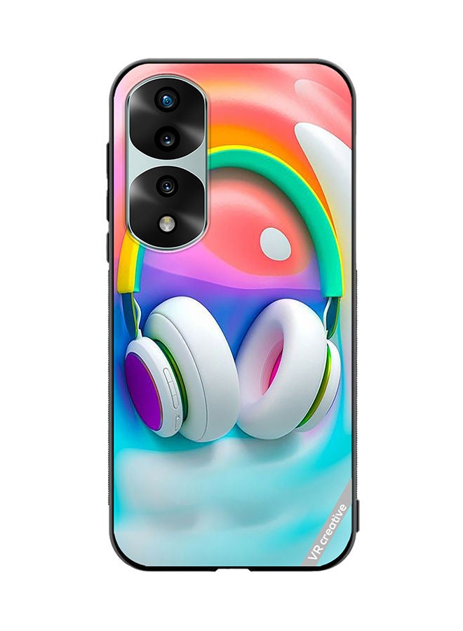 VR CREATIVE Protective Case Cover For Honor 70 Pro Music Headphones Design Multicolour - Image 1