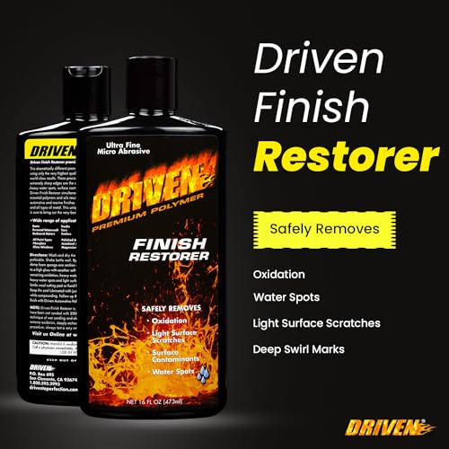 DRIVEN Finish Restorer for All Paint Types, Clear Coat, Fiberglass Gel Coat, Tire Rims & More - Safely Removes Medium to Heavy Oxidation, Water Spots, Light Surface Scratches - for Automobiles, Boats - Image 3